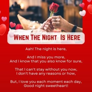 Read more about the article 50+ Good Night Love Poems For Her (Cute and Heart Touching)