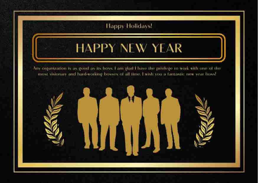 Elegant Happy New Year Greeting Card For Boss To Wish Happy New Year Formal Way