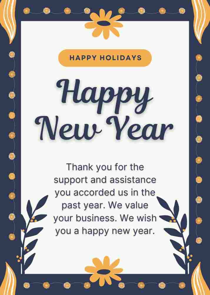 Happy New YEar And Happy Holidays Wishes For Customers