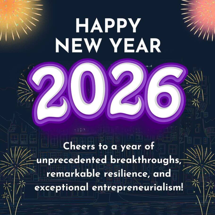 Dark Blue New Year Wishes 2026 For Entrepreneurs