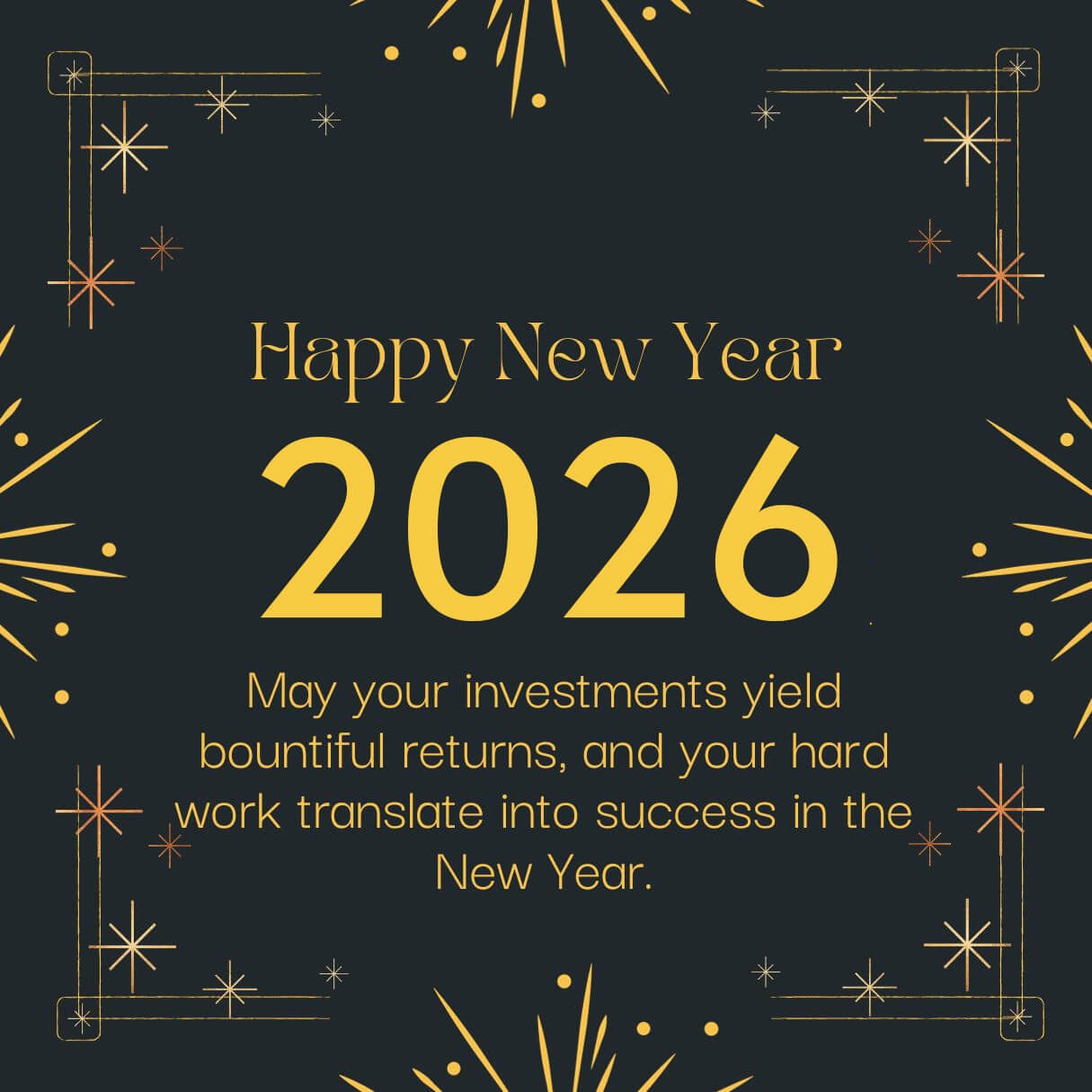 Yellow & Black 2026 New Year Wishes For Entrepreneurs