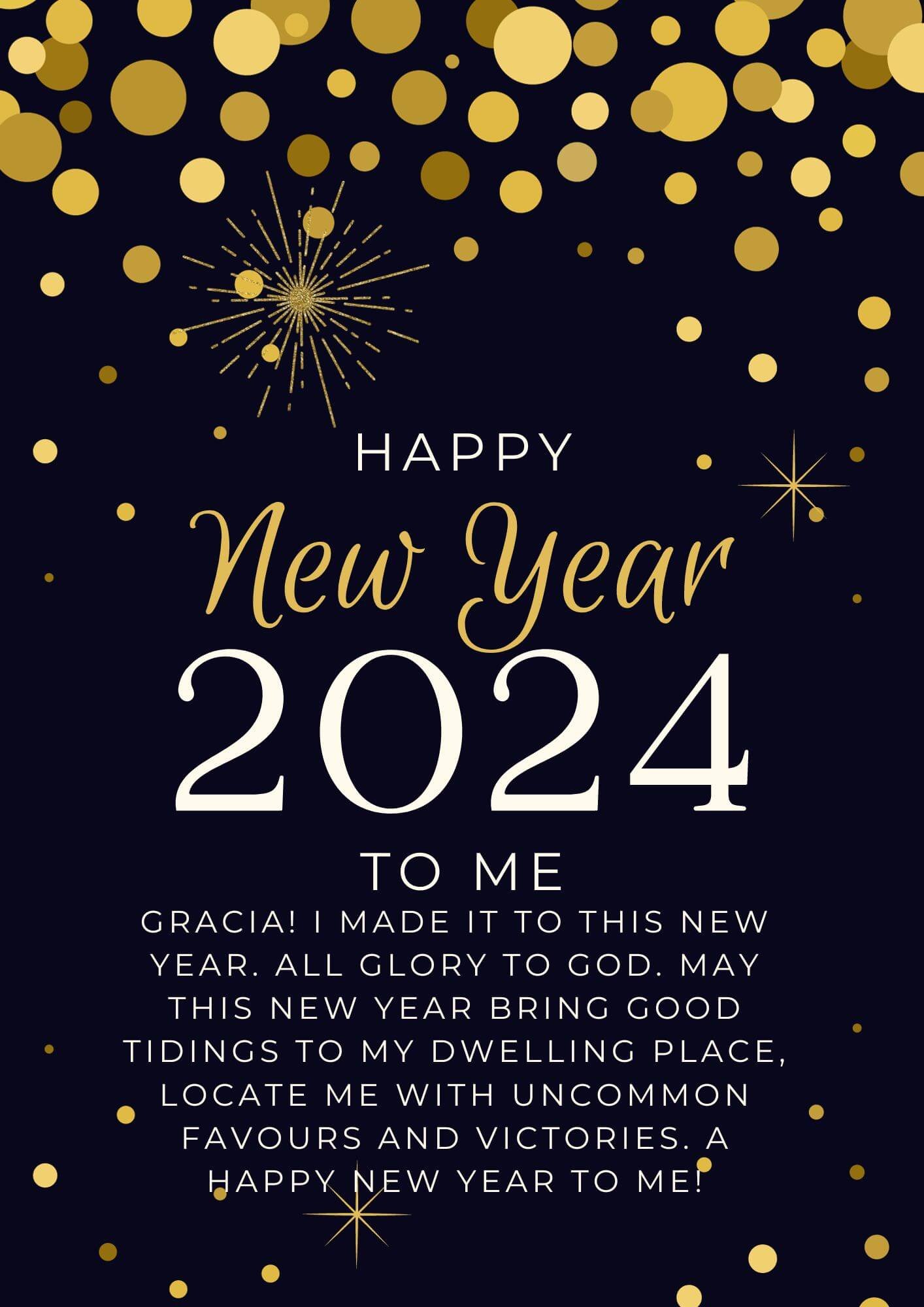 Blue & Gold New Year Wishes For MySelf 2024