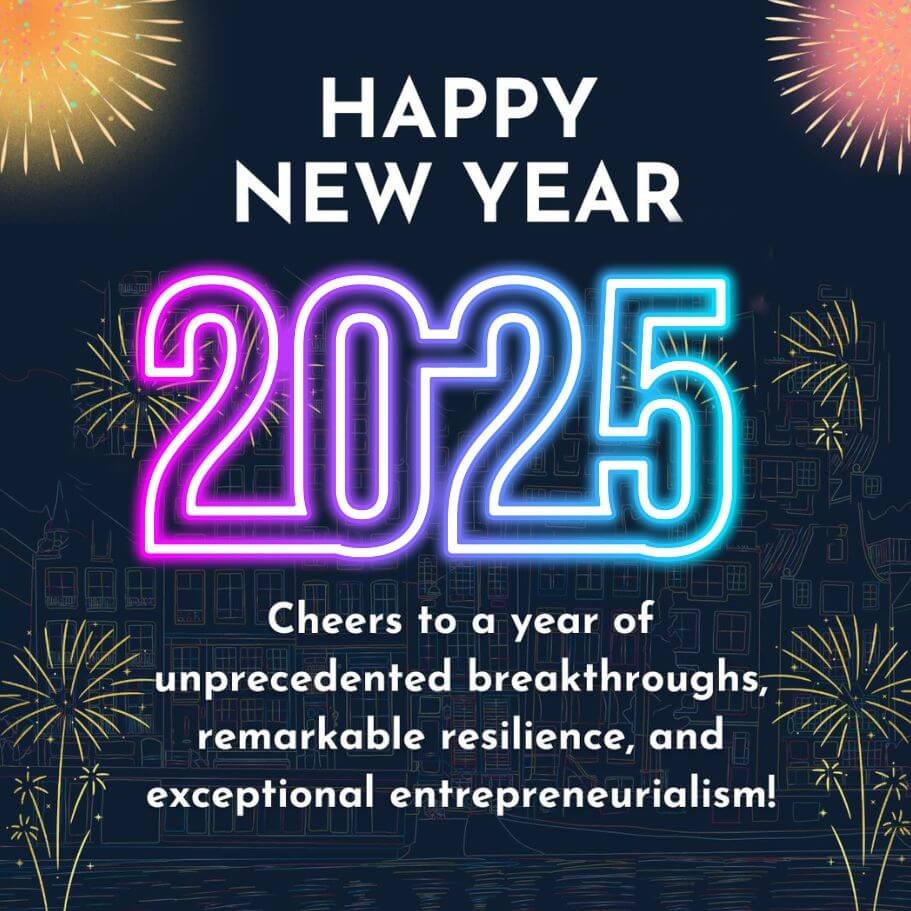 Dark Blue New Year Wishes 2025 For Entrepreneurs