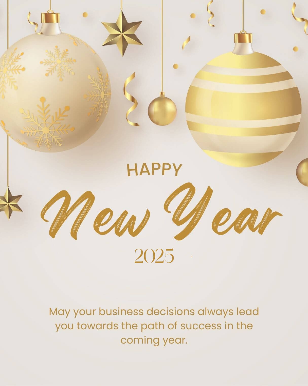 Gold Modern New Year Wishes 2025 For Entrepreneurs