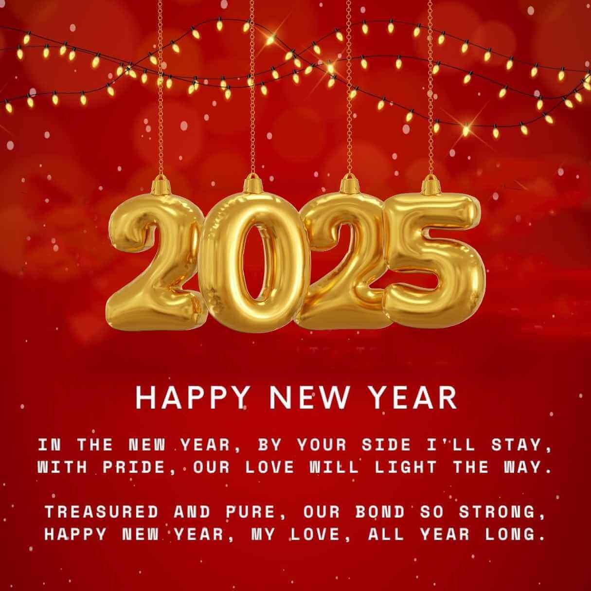 Red Exciting Happy New Year Love Poems Wishes For Her 2025