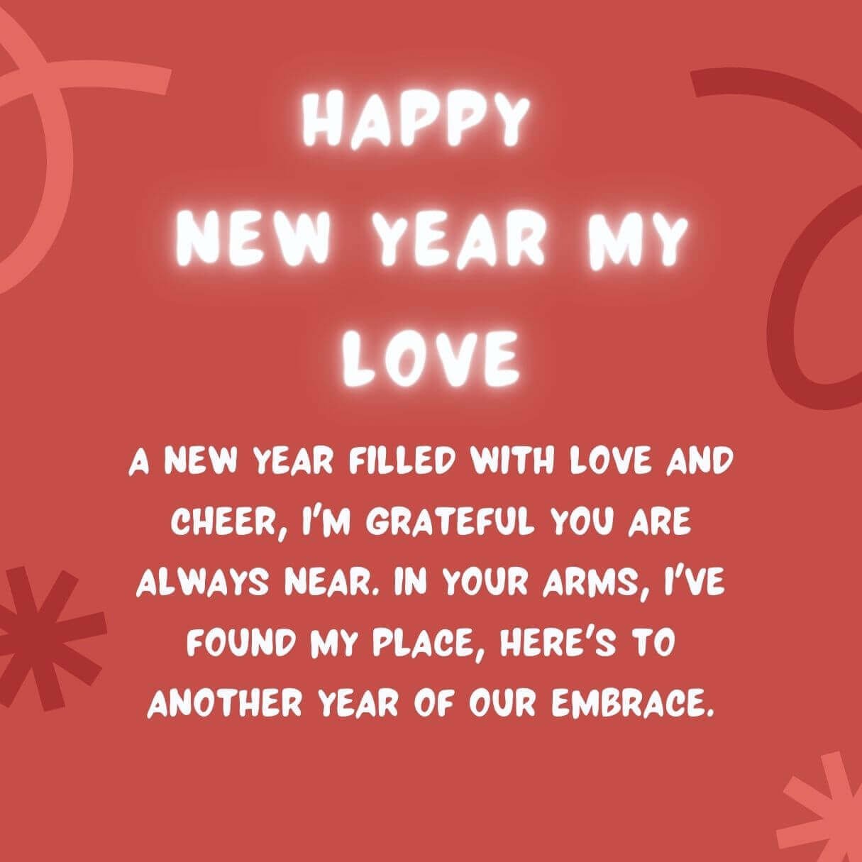 Red And White Happy New Year Love Poems Wishes For Her 2024