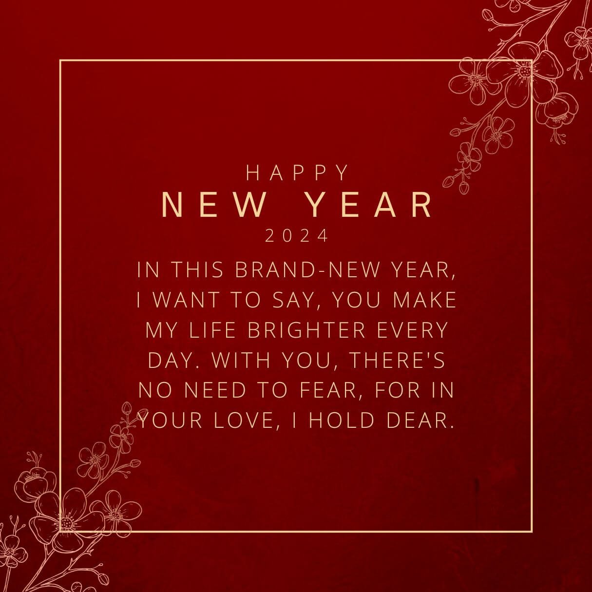 Red And Yellow Modern Happy New Year Love Poems Wishes For Her 2024