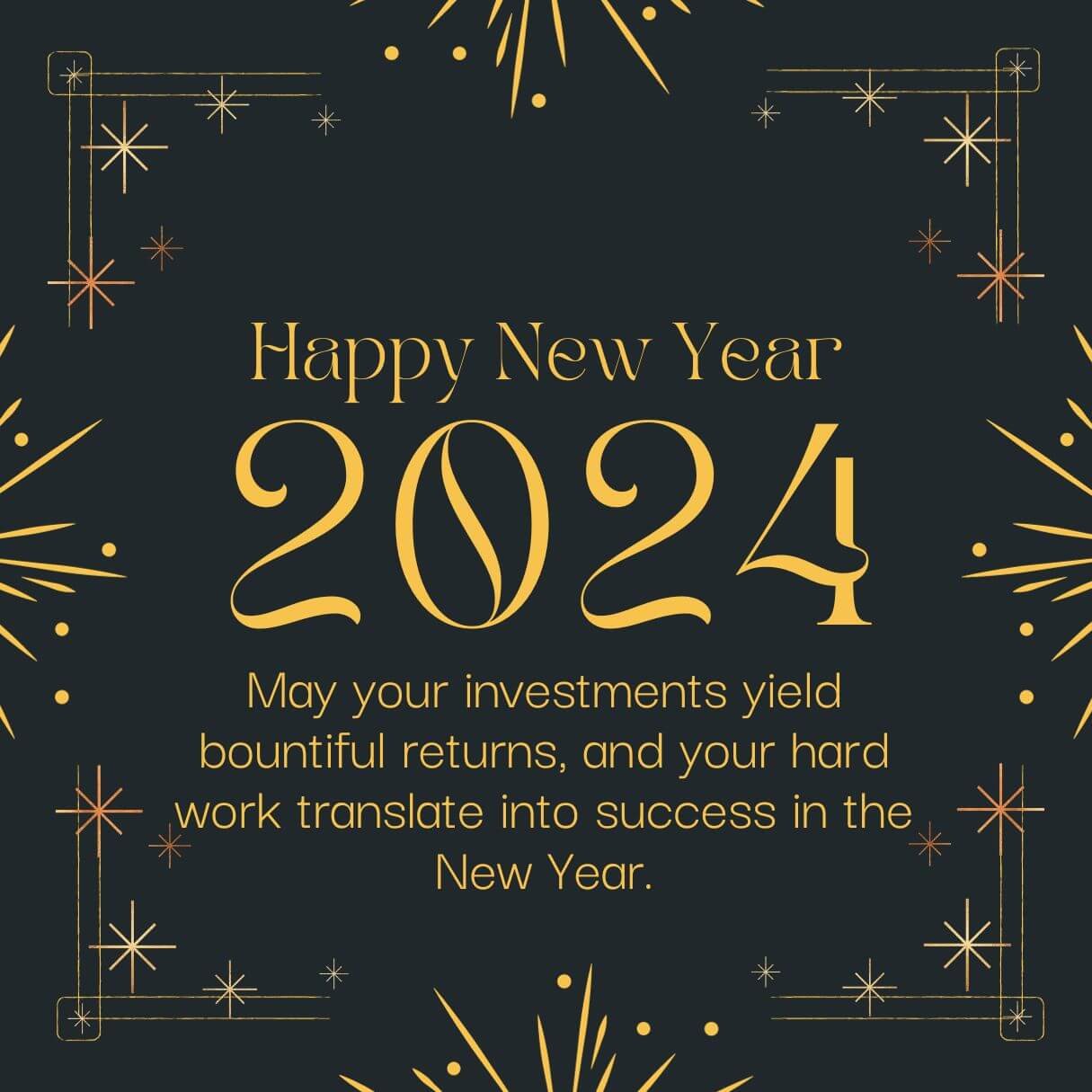 Yellow & Black 2024 New Year Wishes For Entrepreneurs