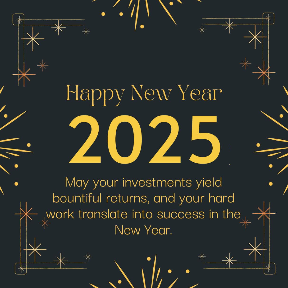 Yellow & Black 2025 New Year Wishes For Entrepreneurs