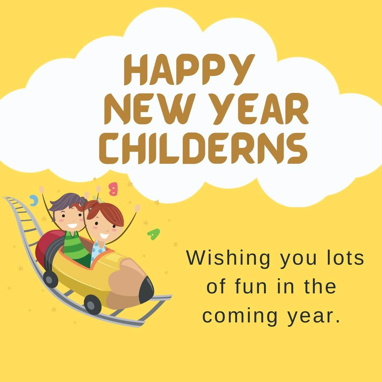 Yellow Happy New Year Wishes For Child 2026