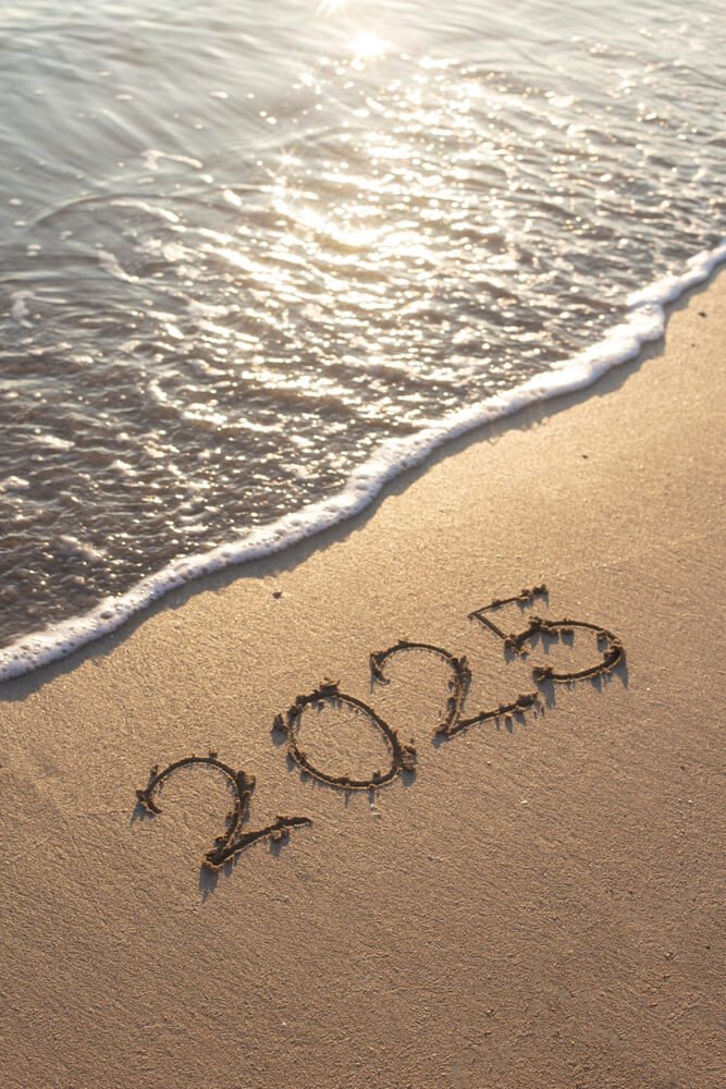 Beach Happy New Year 2025 IPhone Wallpapers