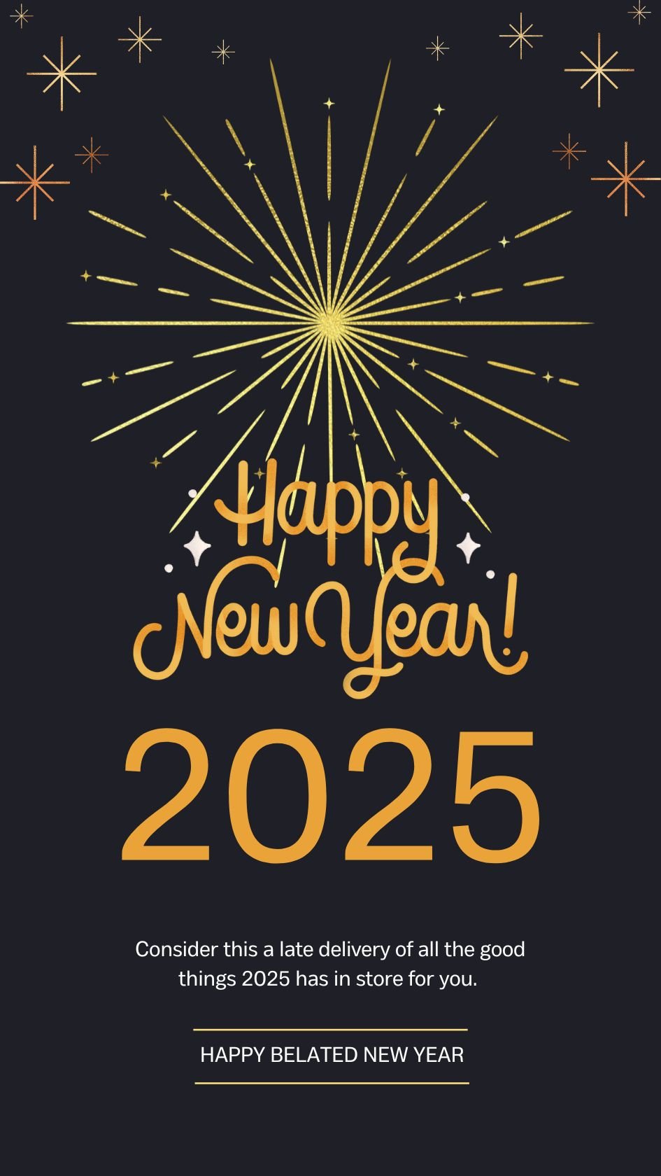 Belated Happy New Year 2025 Wishes Status