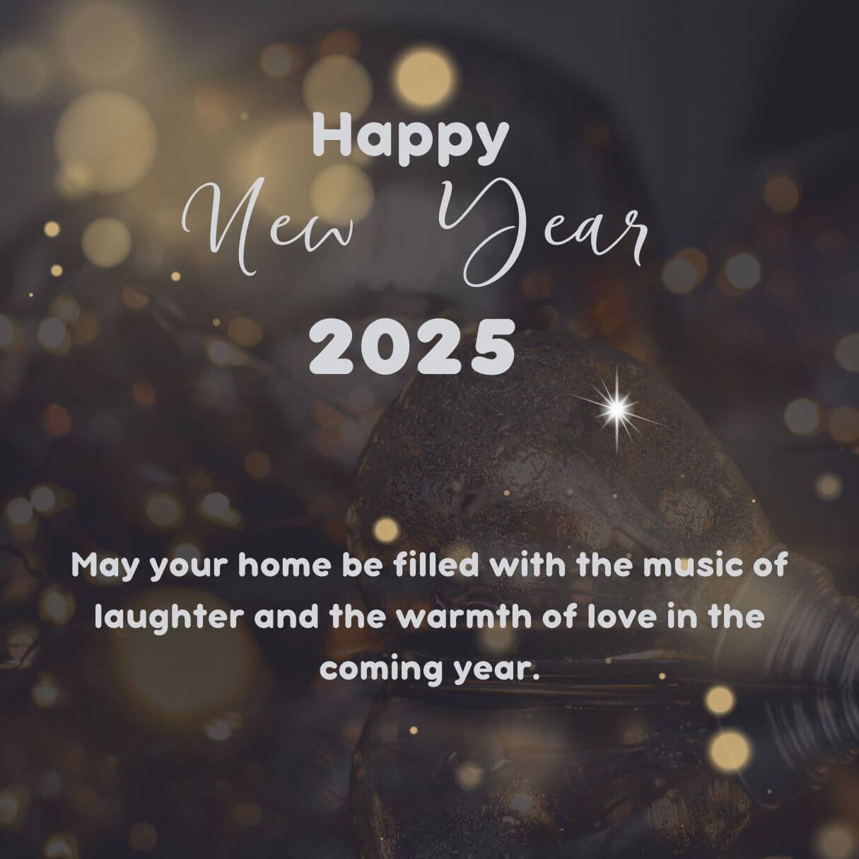 Brown Golden Bokeh Hello December Greeting Instagram Post 2025