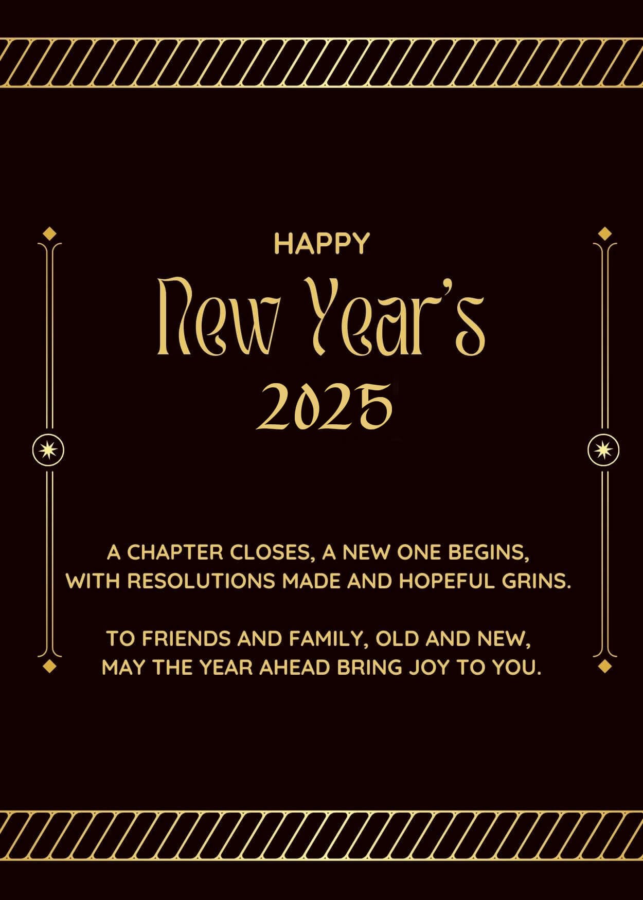 Gold Short New Year 2025 Poems For Friends And Family Status