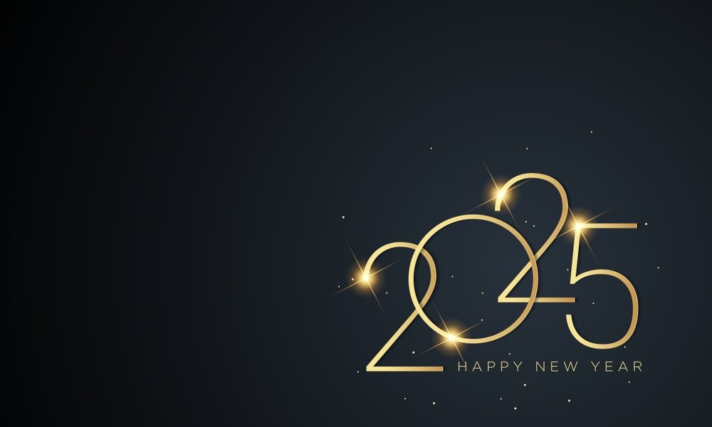 Happy New Year 2025 Dark Wallpaper With Amazing Design