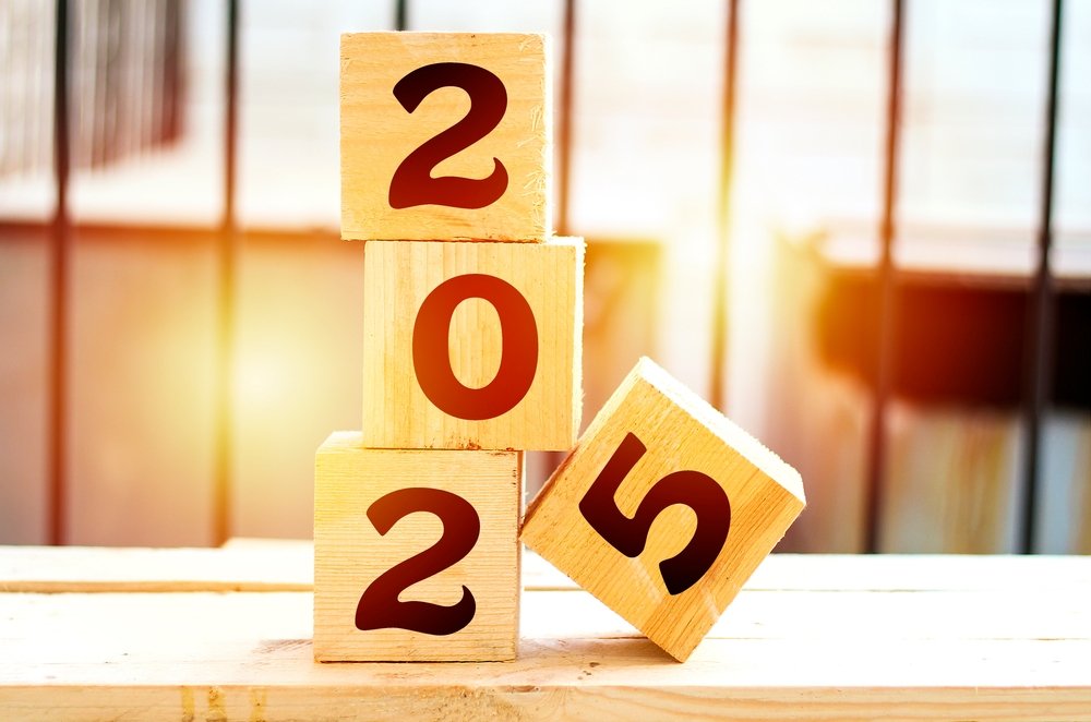 Happy New Year 2025 Images Photos Wooden Blocks