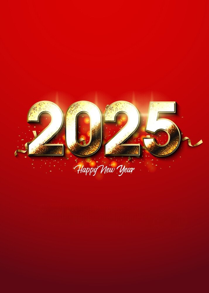 Happy New Year 2025 Red HD Wallpaper Wish Holidays