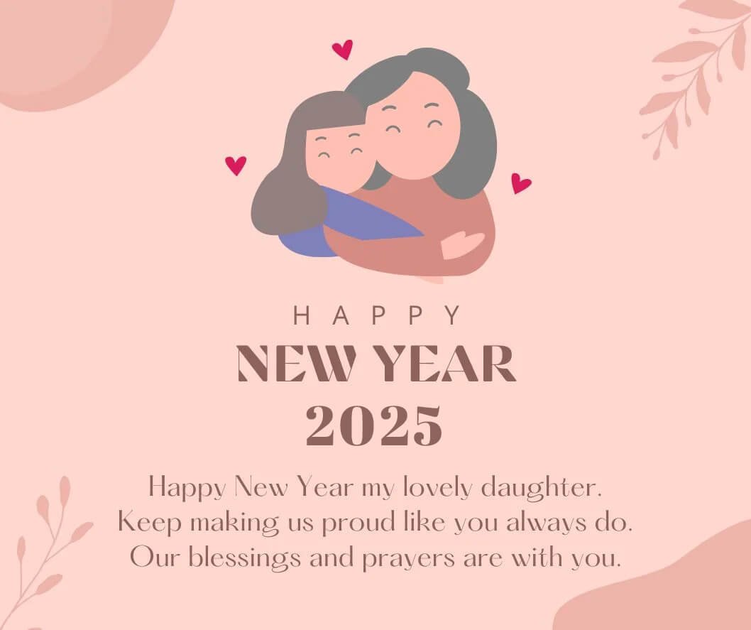 Happy New Year 2025 Wishes For Daughter Greeting Card Best