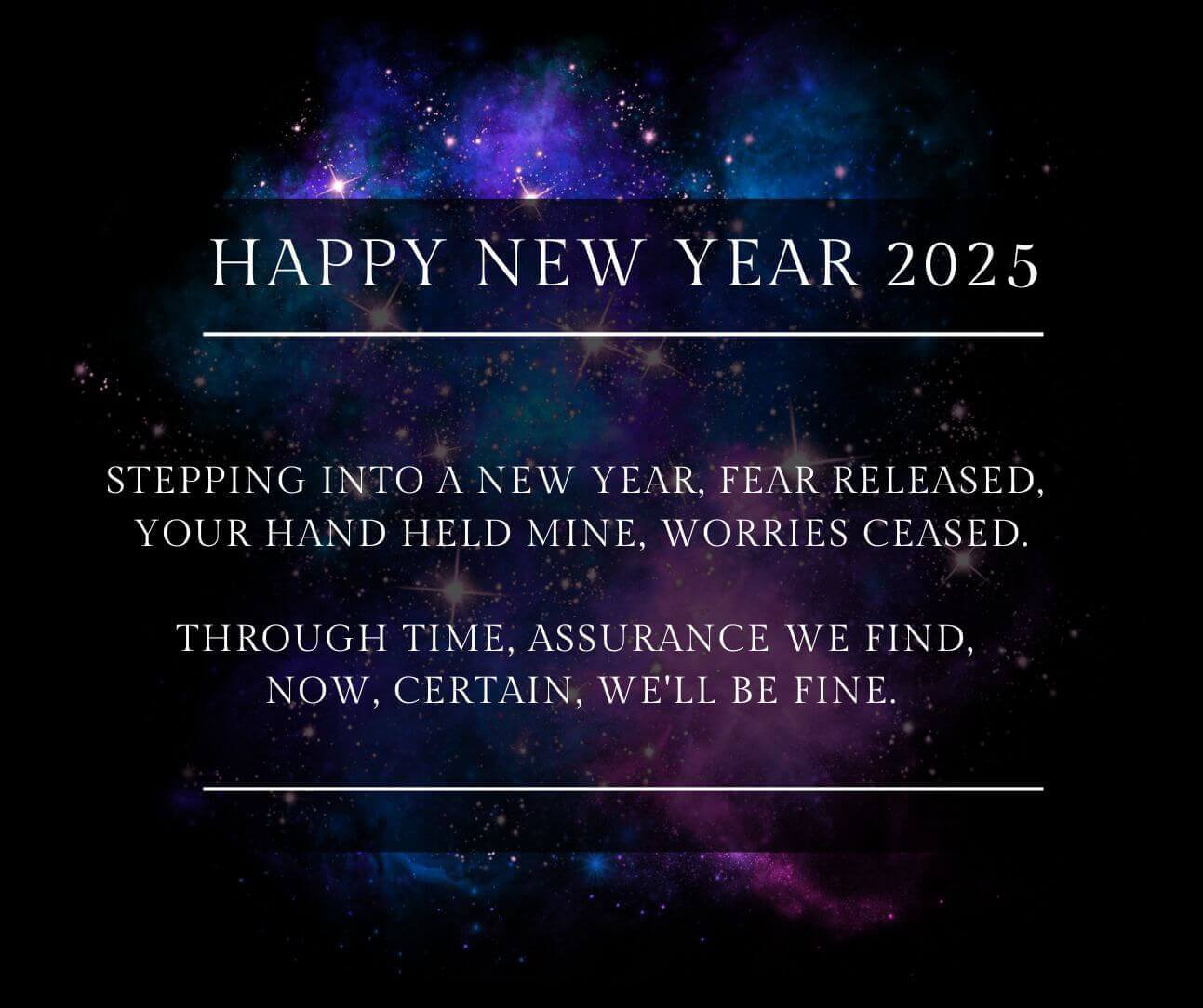 Pink And Blue Short New Year 2025 Poems For Friends And Family Status