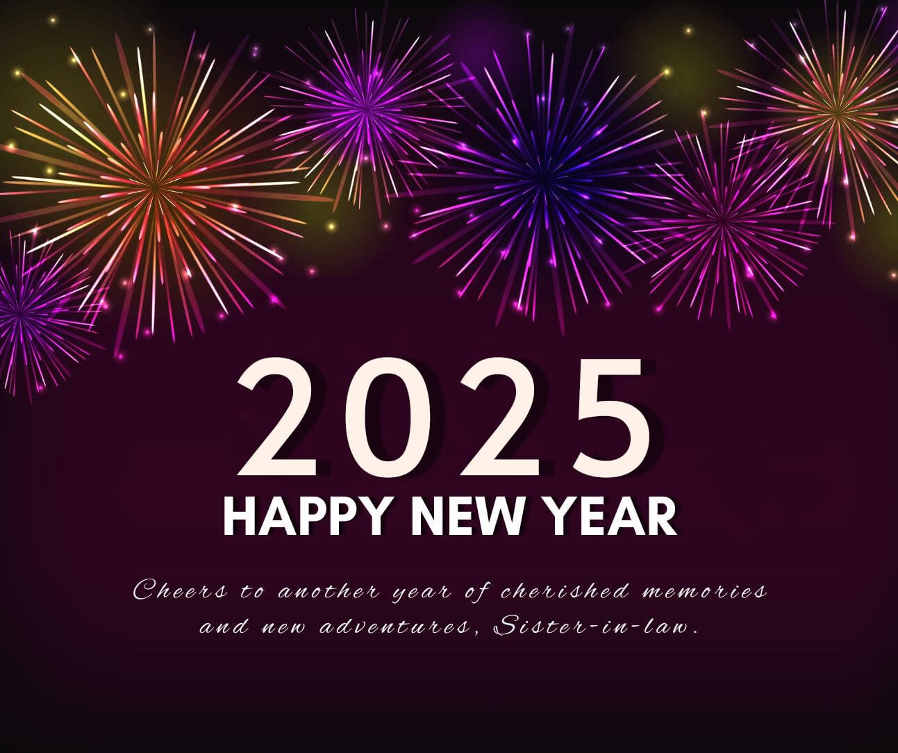 2025 Happy New Year Wishes For Sister In Law With Image