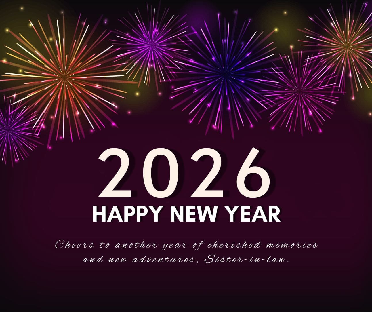 2026 Happy New Year Wishes For Sister In Law With Image