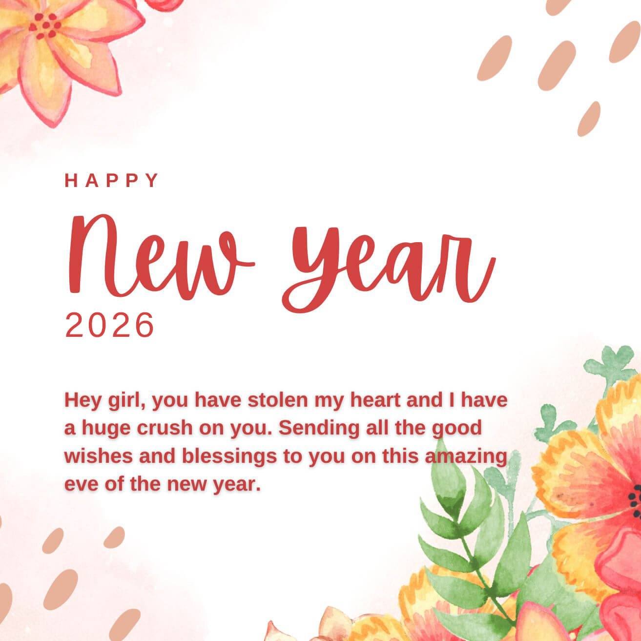 2026 Happy New Year Wishes For Crush