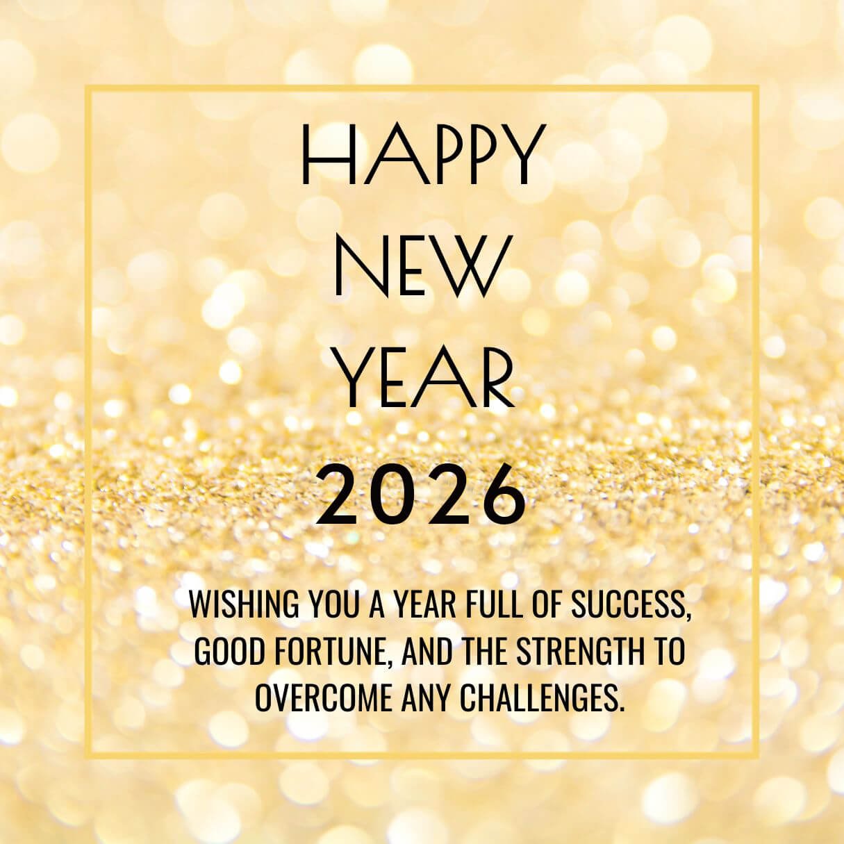 Black Golden Modern New Year Instagram Post