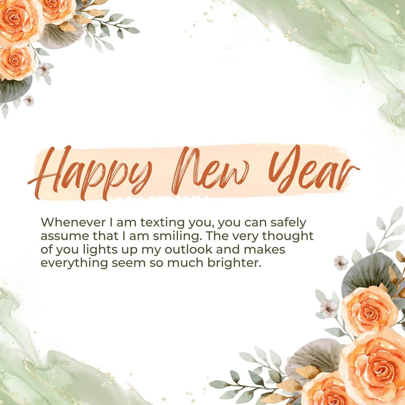 Floral Happy New Year Wishes For Crush 2025