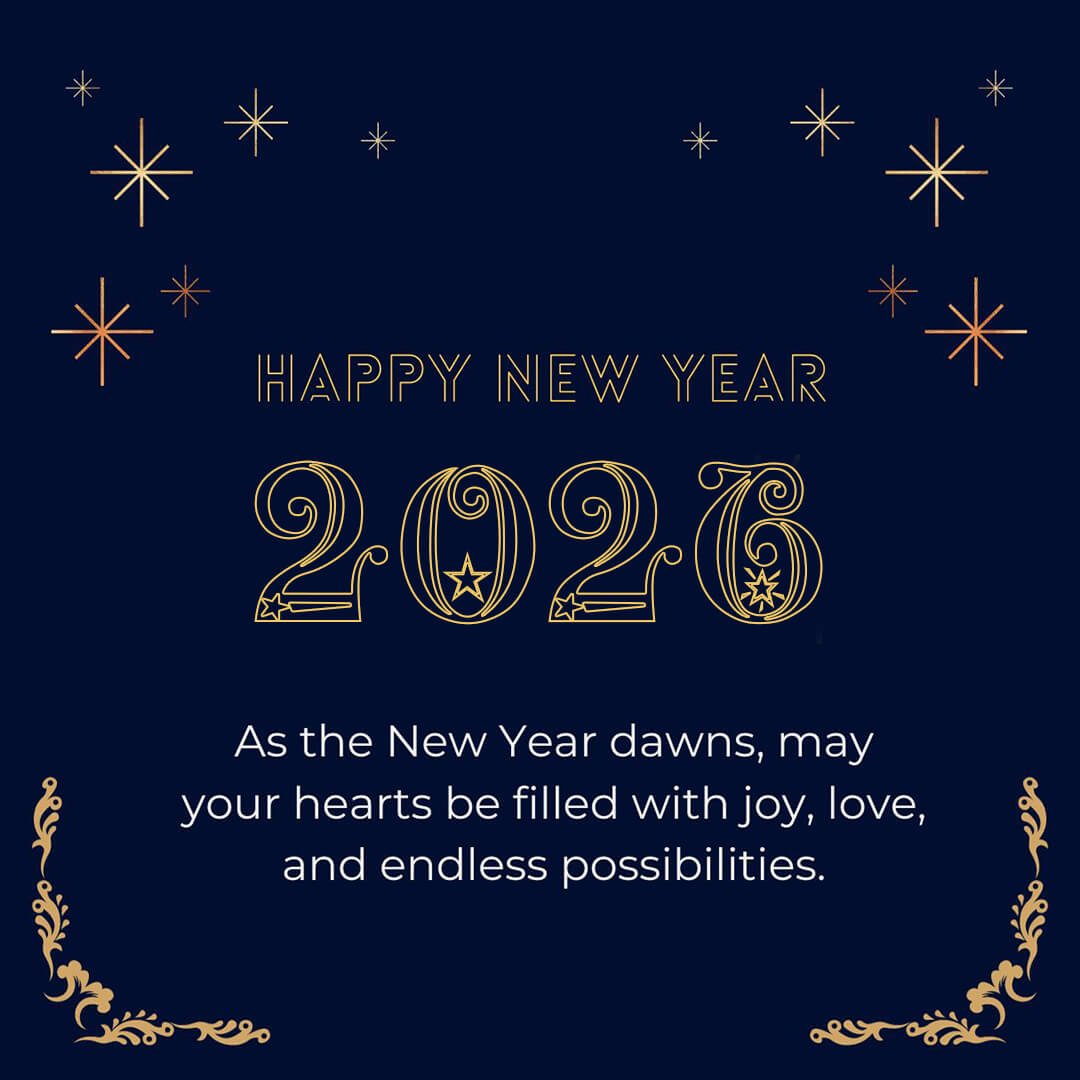 Midnight Blue And Gold Elegant Happy New Year 2026 Instagram Post