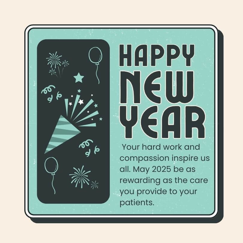 Minimal Design Happy New Year 2025 Wishes For Doctors
