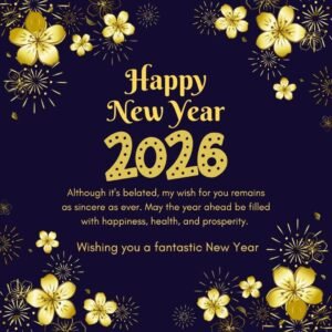 Read more about the article 90 Belated Happy New Year 2026 Wishes (with Images)