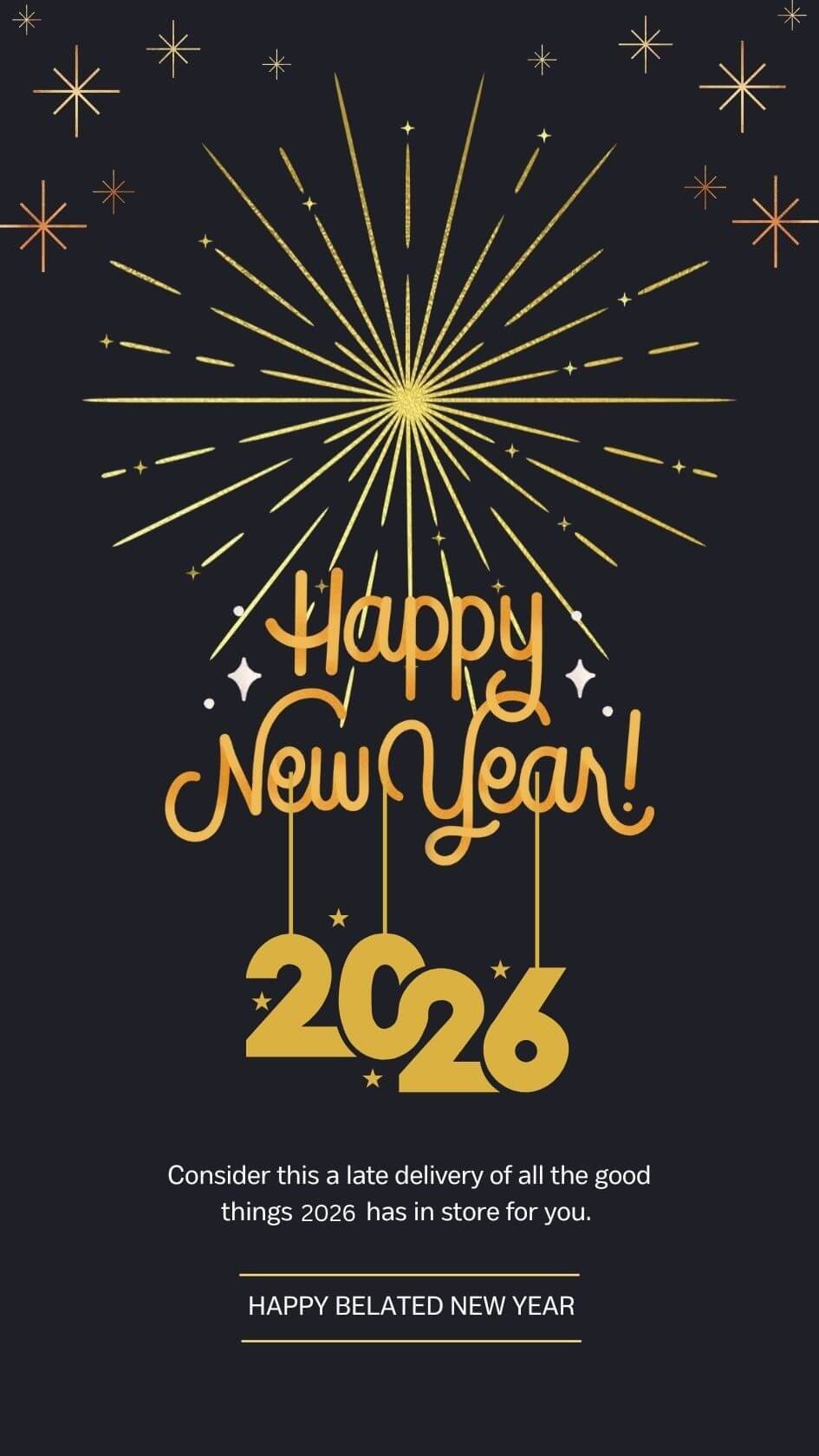 Belated Happy New Year 2026 Wishes Status