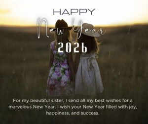 Read more about the article 55+ Happy New Year Wishes for Sister 2026 With Images