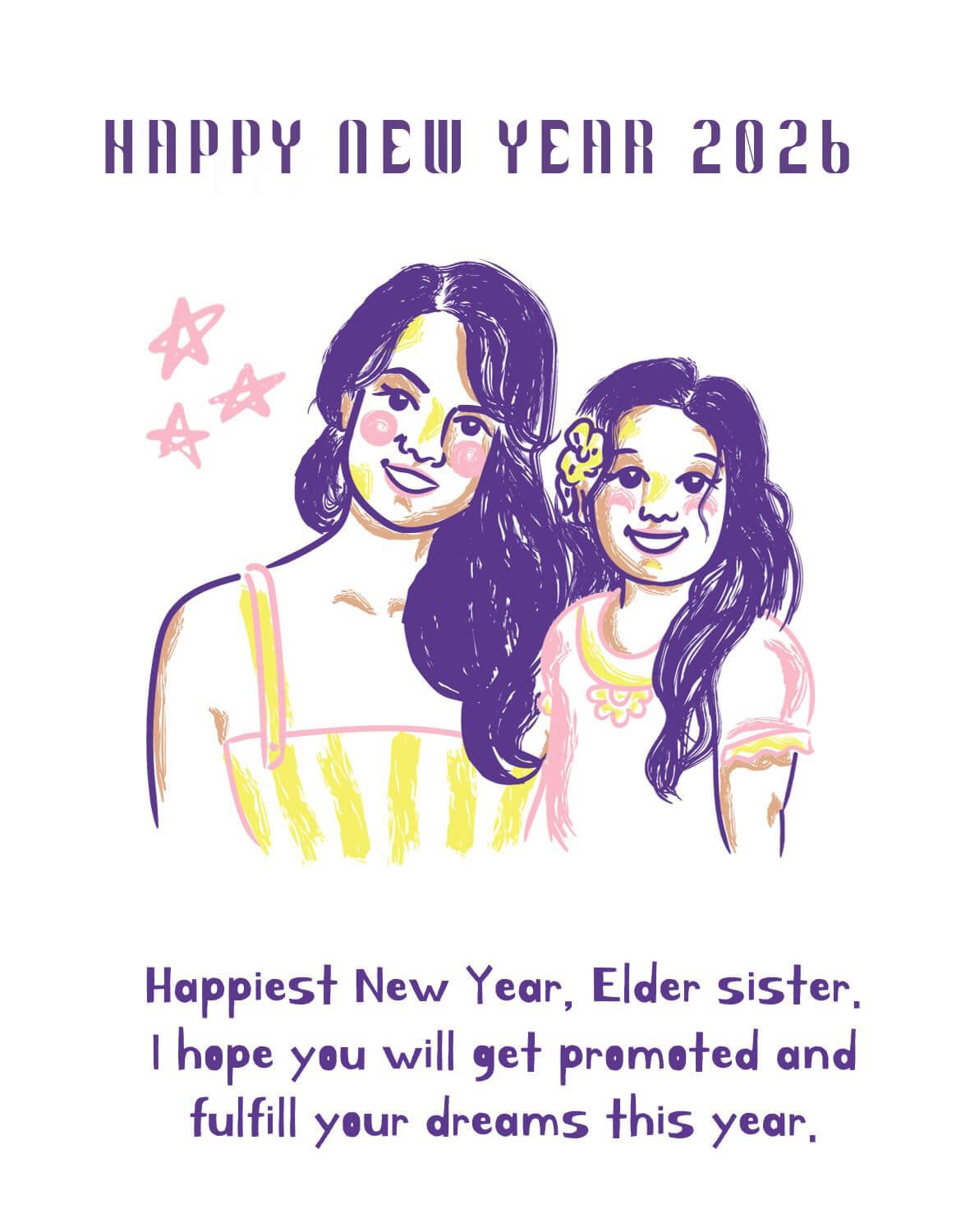 Happy New Year Wishes For Elder Sister 2026