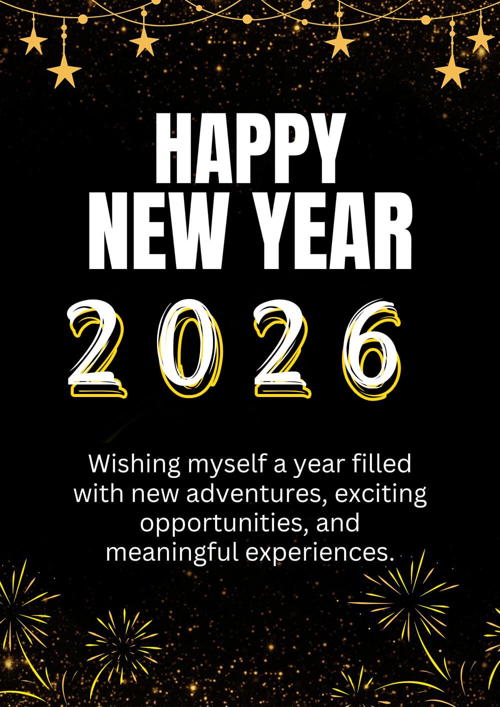 Black & Gold New Year Wishes To Me 2026