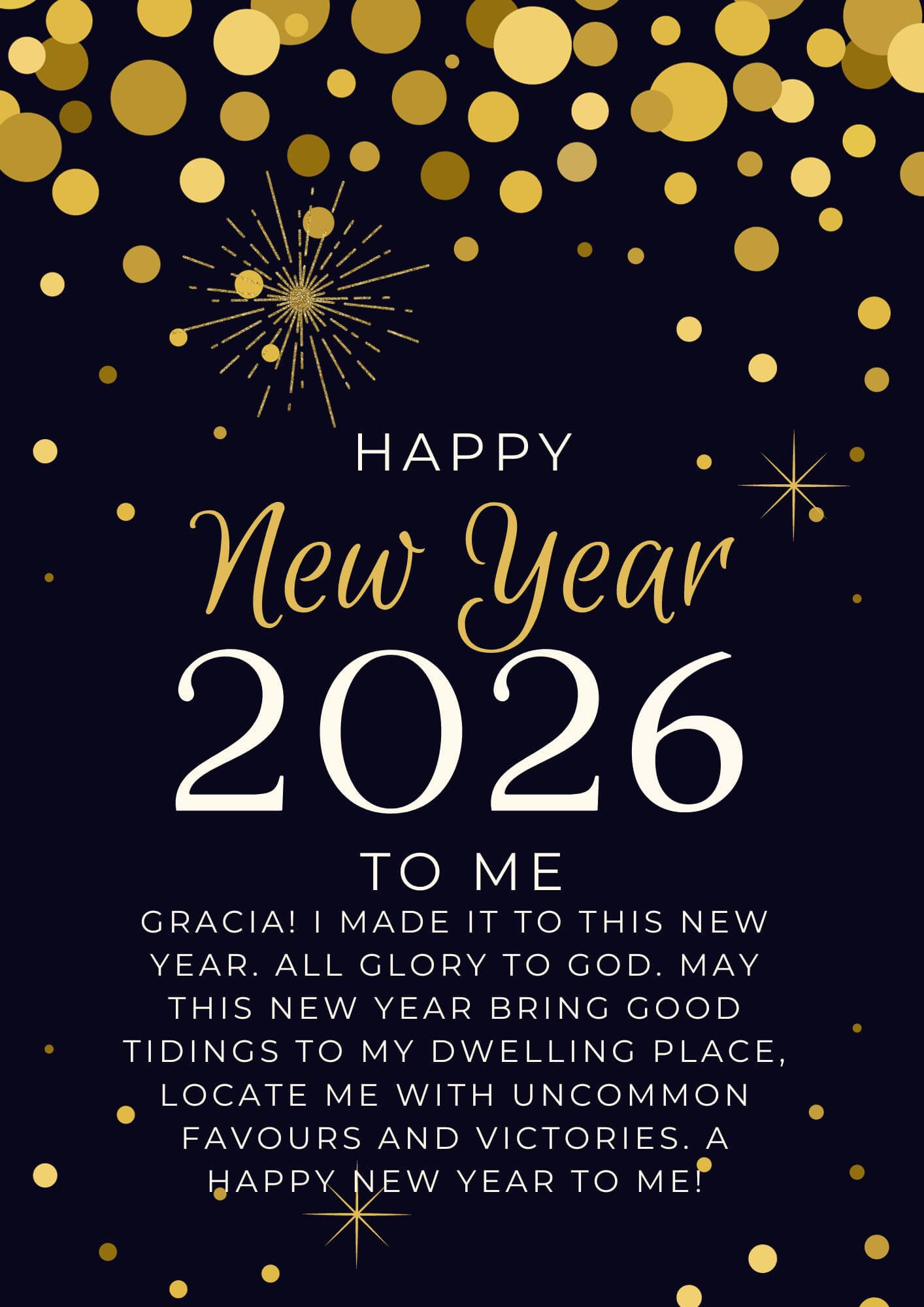 Blue & Gold New Year Wishes For MySelf 2026