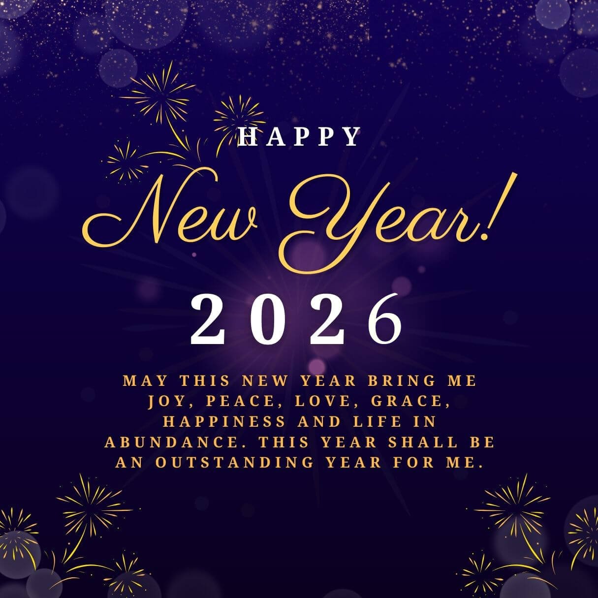 Blue New Year Wishes 2026 For MySelf