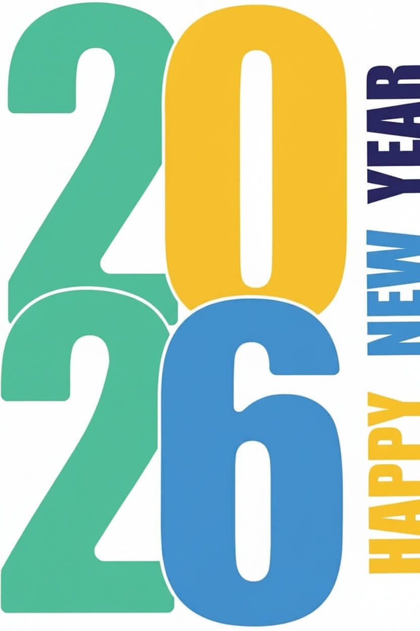 Colorful Happy New Year 2026 IPhone Wallpapers
