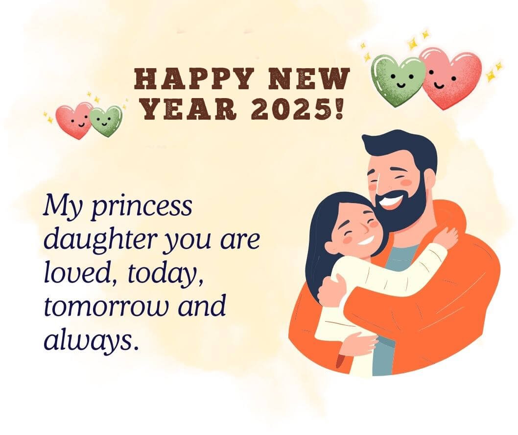 Cute Blessing Happy New Year 2025 Wishes For Daughter From Father