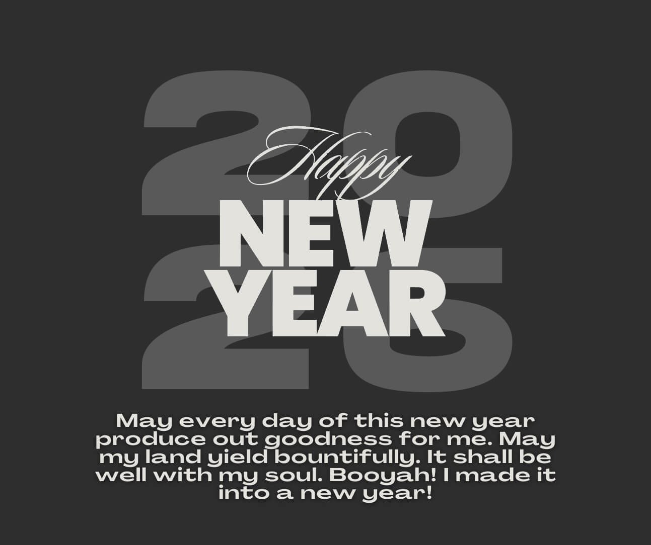 Dark Grey Happy New Year Wishes For MySelf