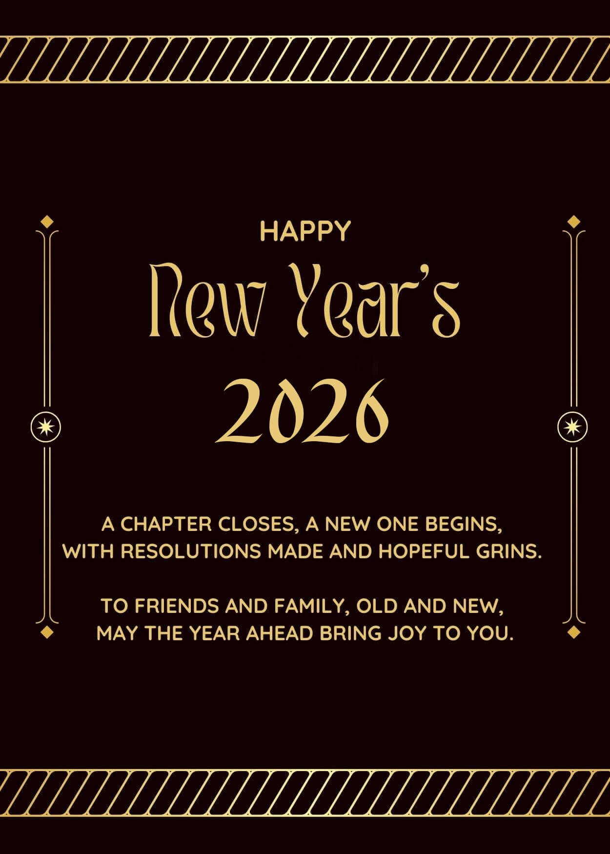 Gold Short New Year 2026 Poems For Friends And Family Status