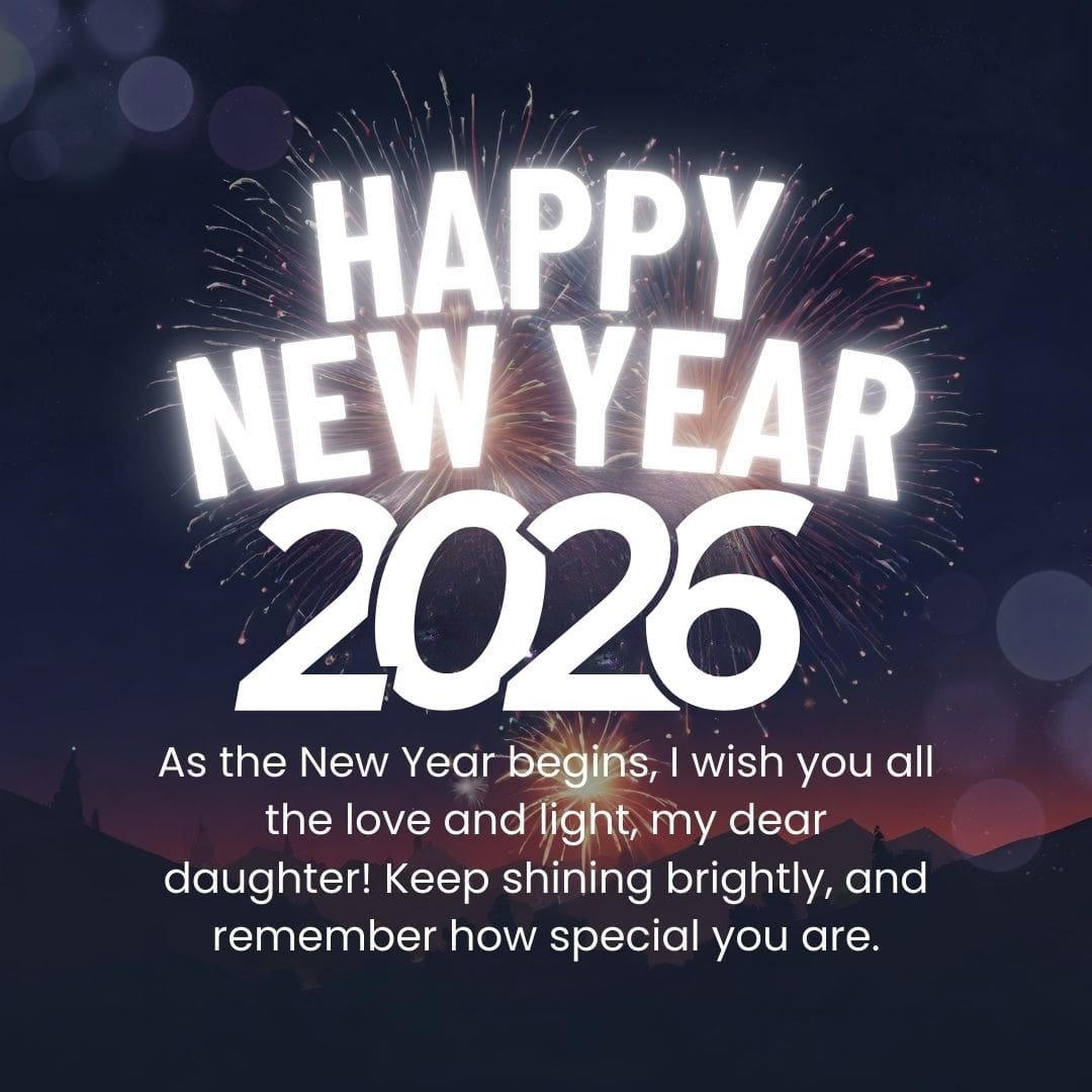 Happy New Year 2026 Wishes For My Best Lovely Daughter Min