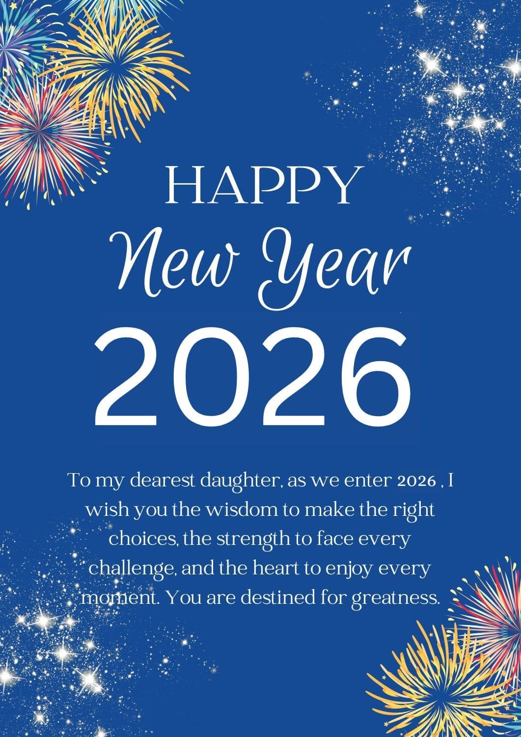 Happy New Year Wishes For Lovely Daughter Min