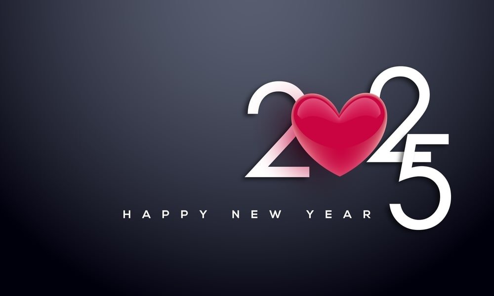Heart New Year 2025 Hd Background Min