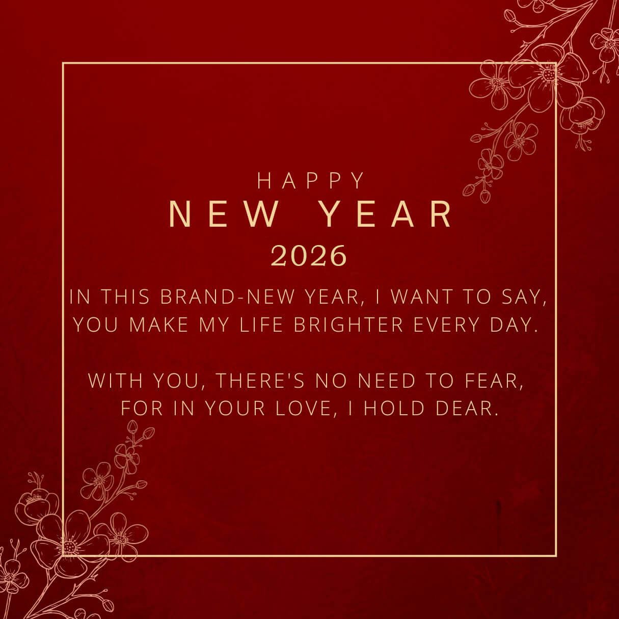 Red And Yellow Modern Happy New Year Love Poems Wishes For Her 2026