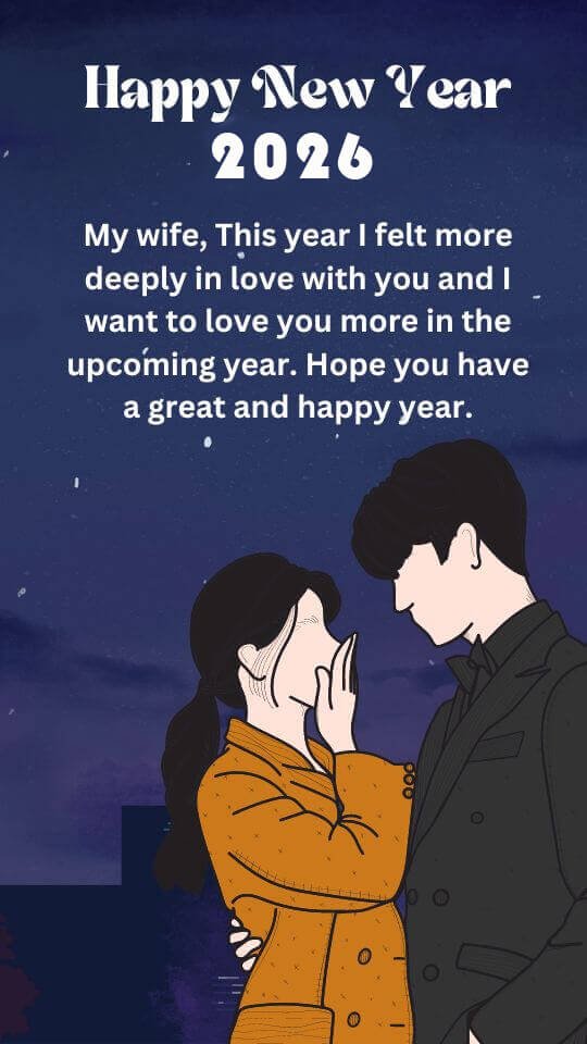 Romantic Happy New Year 2026 Wishes For Wife Mobile Status
