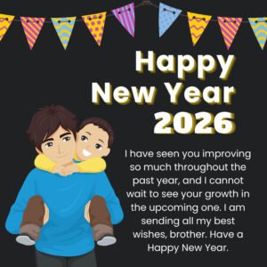 Read more about the article 60 Happy New Year Wishes for Brother 2026