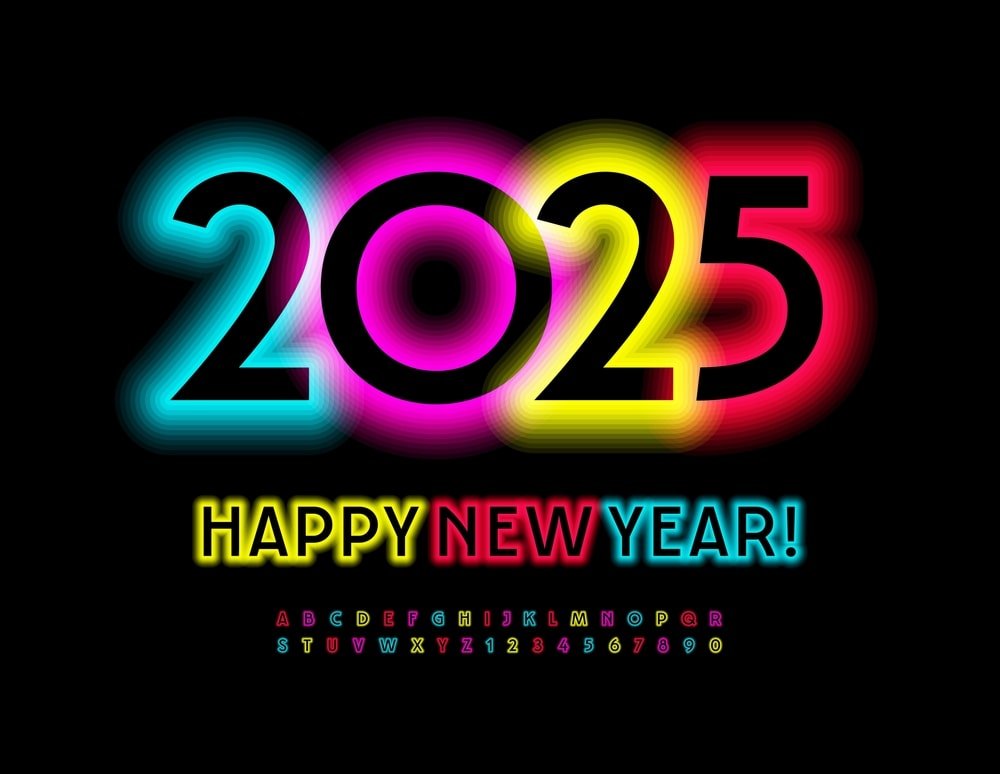 Mutli Color Happy New Year 2025 Hd Background Min