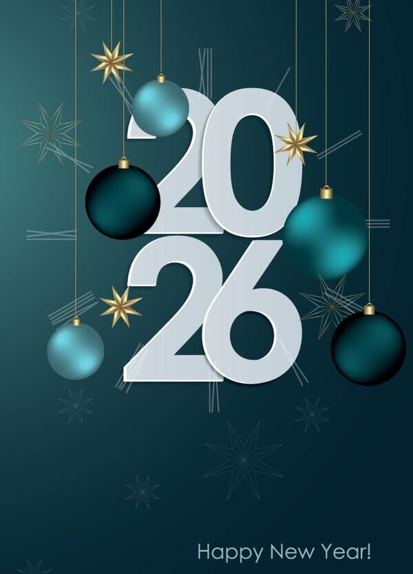 Green Happy New Year 2026 IPhone Wallpapers