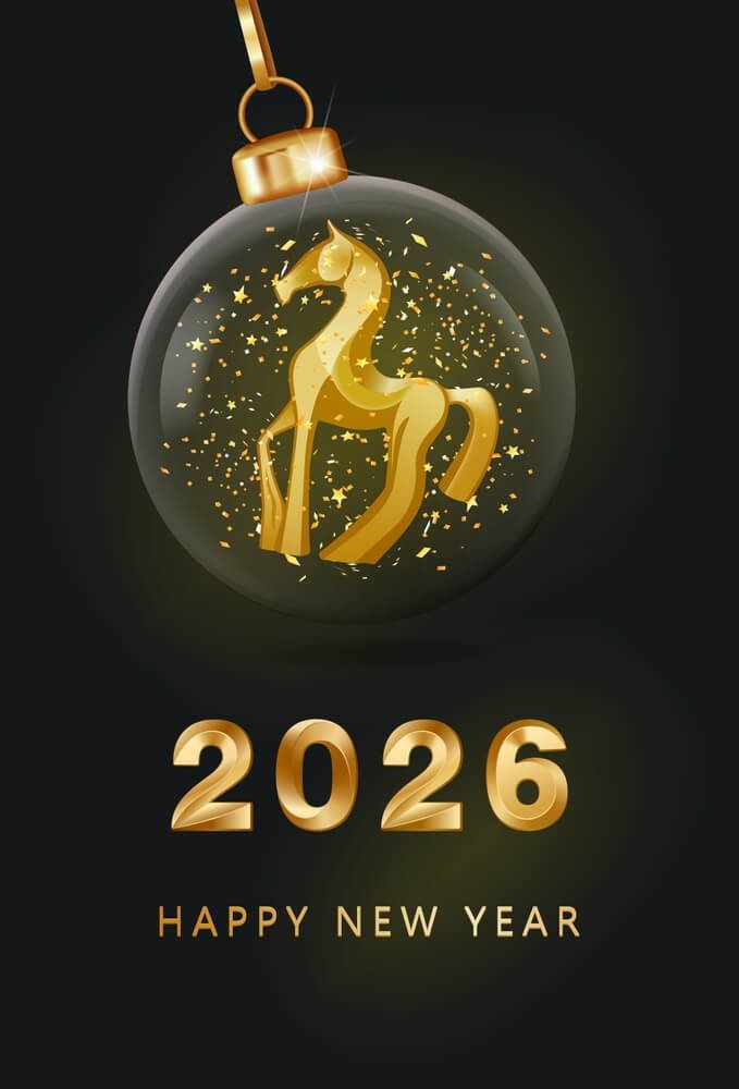 Grey Black And Gold Happy New Year 2026 IPhone Wallpapers